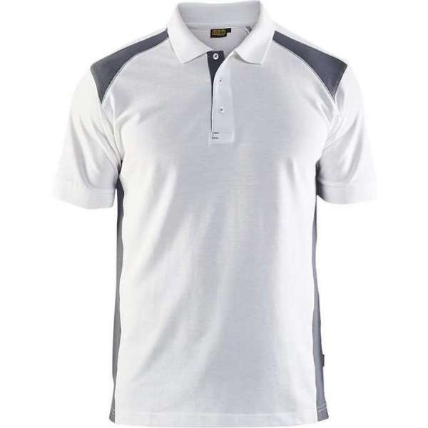 Blåkläder 3324-1050 Piqué Polo Wit/Grijs maat XS Blåkläder 3324-1050 Piqué Polo Wit/Grijs maat XS