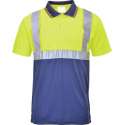 Poloshirt Geel blauw met reflectiestrepen maat L
