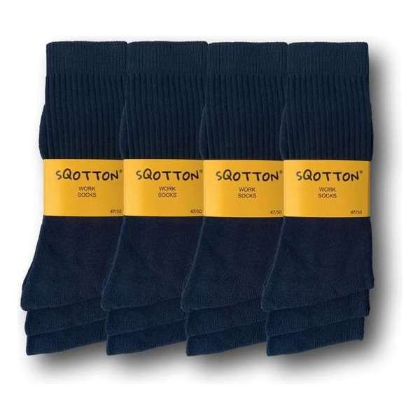 12 paar SQOTTON Werksokken - Heavy - Marineblauw - Maat 47-50 12 paar SQOTTON Werksokken - Heavy - Marineblauw - Maat 47-50