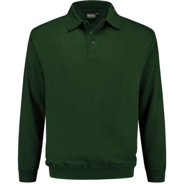 Indushirt polosweater biologisch katoen groen M Indushirt polosweater biologisch katoen groen M