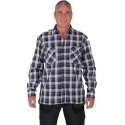 STØRVIK Houthakkersblouse Katoen Lange mouw Heren D7 Donkerblauw Geel - Maat 3XL - EGERSUND