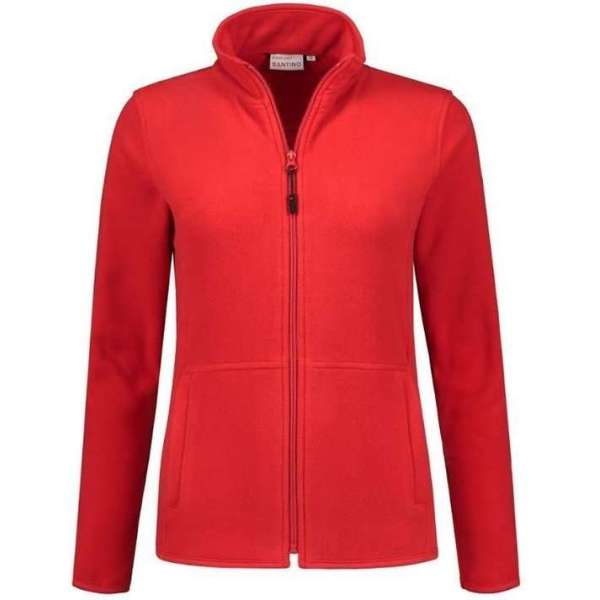 Santino Bormio Dames Fleecejack lange mouwen+Rits - Geen bedrukking - Rood - XL Santino Bormio Dames Fleecejack lange mouwen+Rits - Geen bedrukking - Rood - XL