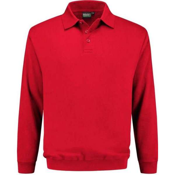 Indushirt polosweater biologisch katoen rood 3XL Indushirt polosweater biologisch katoen rood 3XL