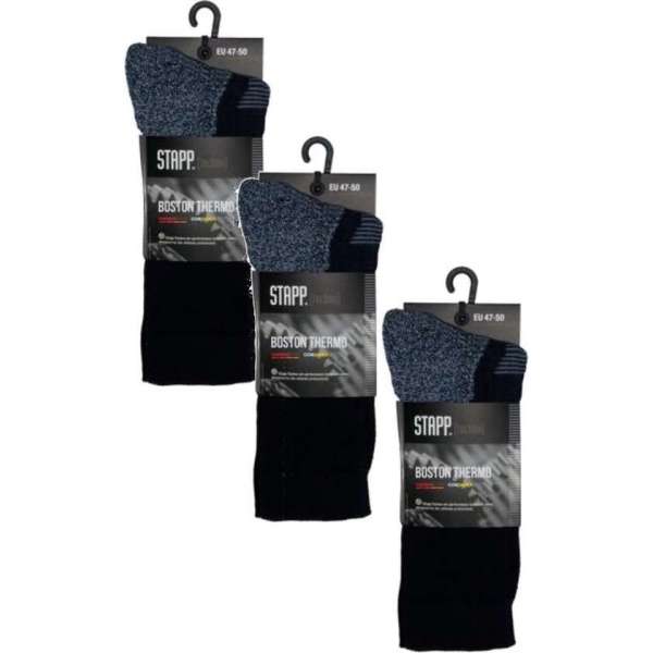 Stapp Boston Thermosok Zwart - Sokken - 3 x 43-46 Stapp Boston Thermosok Zwart - Sokken - 3 x 43-46
