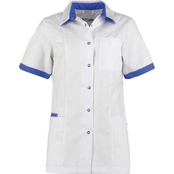 Haen / Ballyclare Dames Zorgjas Fijke- Wit / Royal Blue - Maat 3XL Haen / Ballyclare Dames Zorgjas Fijke- Wit / Royal Blue - Maat 3XL