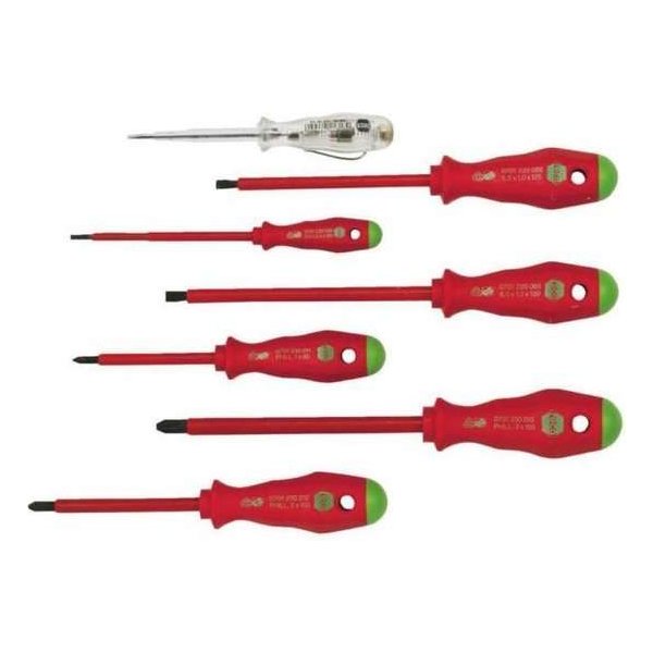 Reca Schroevendraaierset VDE 2K - 7 delig VDE + spanningzoeker Reca Schroevendraaierset VDE 2K - 7 delig VDE + spanningzoeker