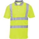 Polshirt geel met korte mouwen en reflectiestrepen Maat 6XL