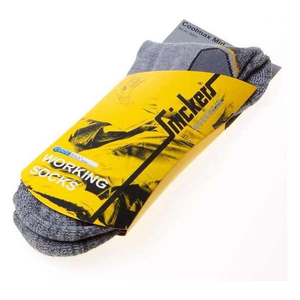 Snickers 9201 Coolmax Mid Werksokken - Maat 43-45 - Donkergrijs Snickers 9201 Coolmax Mid Werksokken - Maat 43-45 - Donkergrijs