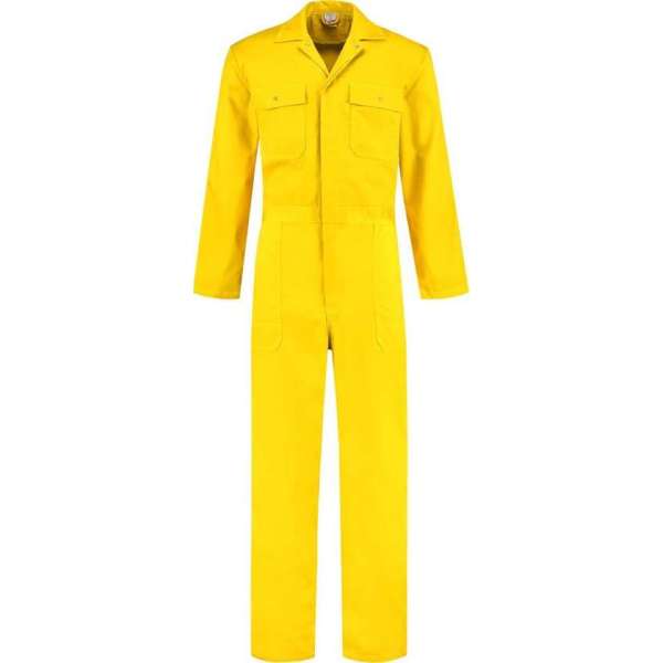 EM Workwear kinderoverall pol/kat Geel met verdekte ritssluiting maat 98 EM Workwear kinderoverall pol/kat Geel met verdekte ritssluiting maat 98