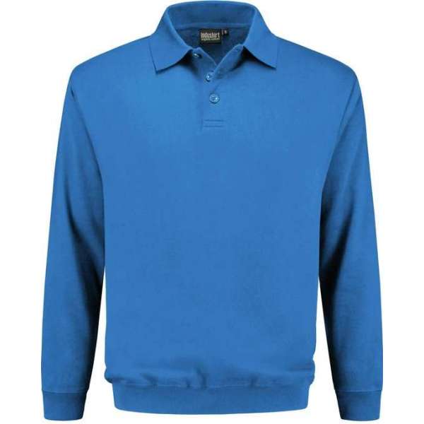 Indushirt polosweater biologisch katoen korenblauw L Indushirt polosweater biologisch katoen korenblauw L