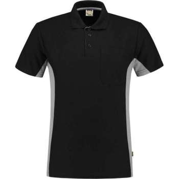Tricorp Poloshirt Bicolor Borstzak 202002 Zwart / Grijs - Maat 5XL