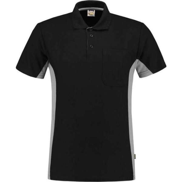 Tricorp Poloshirt Bicolor Borstzak 202002 Zwart / Grijs - Maat 5XL