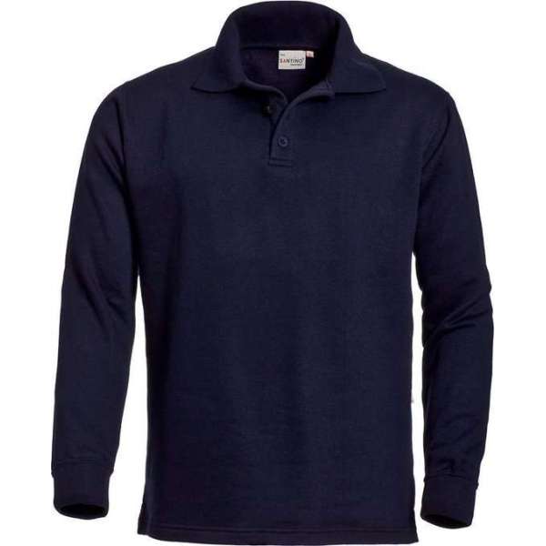 Santino Rick Polo sweater lange mouwen - Blauw - M Santino Rick Polo sweater lange mouwen - Blauw - M