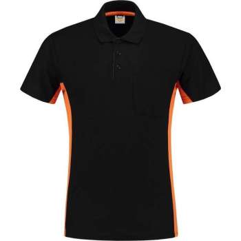 Tricorp poloshirt - 202002 bi-color - Zwart / Oranje - Maat XS