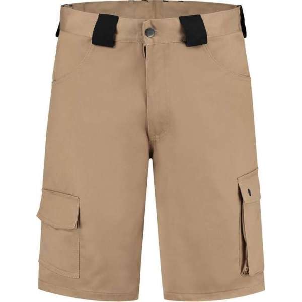 EM Workwear Bermuda katoen/polyester kaki maat 46 EM Workwear Bermuda katoen/polyester kaki maat 46