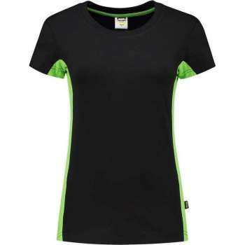 Tricorp T-shirt Bi-color Dames - 102003 - zwart / lime - maat L