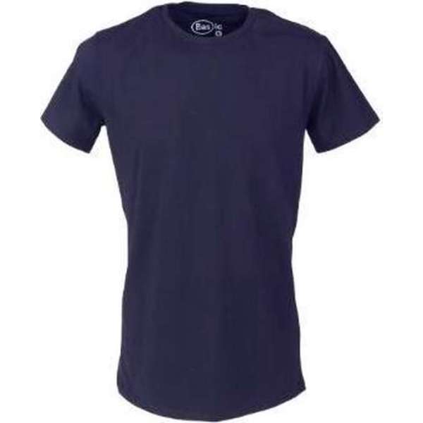 BAS(ic) Extra lang T-Shirt ronde hals - 96% Eco katoen - Wit - Zwart BAS(ic) Extra lang T-Shirt ronde hals - 96% Eco katoen - Wit - Zwart