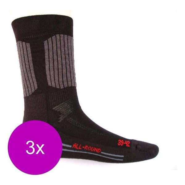 Stapp Unisex Allround Sok Zwart - Sokken - 3 x 35-38 Stapp Unisex Allround Sok Zwart - Sokken - 3 x 35-38