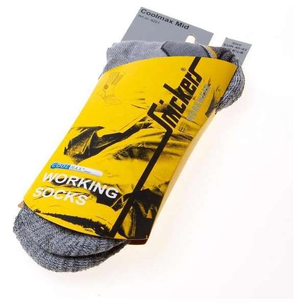 Snickers 9201 Coolmax Mid Werksokken - Maat 40-42 - Donkergrijs Snickers 9201 Coolmax Mid Werksokken - Maat 40-42 - Donkergrijs