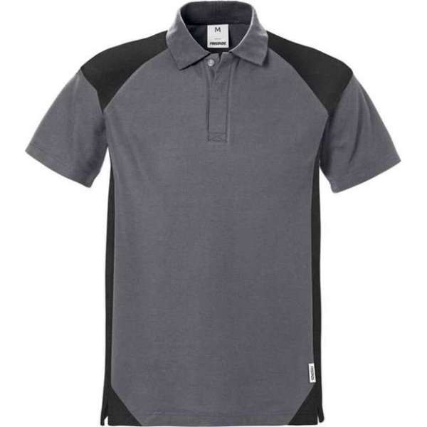 Fristads Poloshirt 7047 PHV-896-Grijs/Zwart-L Fristads Poloshirt 7047 PHV-896-Grijs/Zwart-L