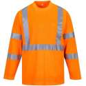 Hogezichtbaarheids T-shirt met lange mouwen en reflectie strepen Oranje Maat 5XL