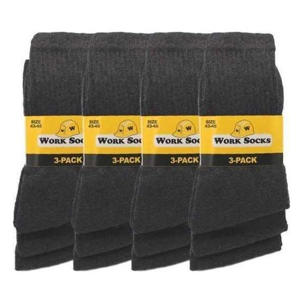12 paar Bonanza werksokken - Light - Basic - Antraciet - Maat 47-50 12 paar Bonanza werksokken - Light - Basic - Antraciet - Maat 47-50