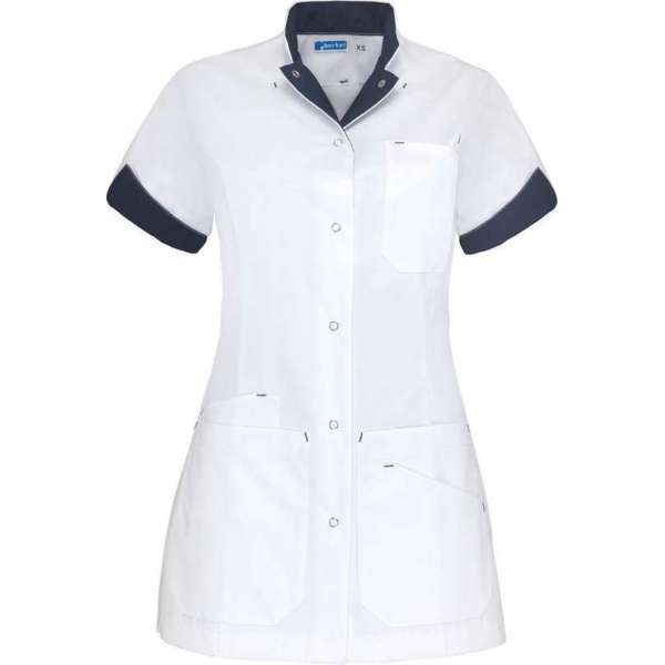 De Berkel zorgjas Livia-wit/navy-XS De Berkel zorgjas Livia-wit/navy-XS