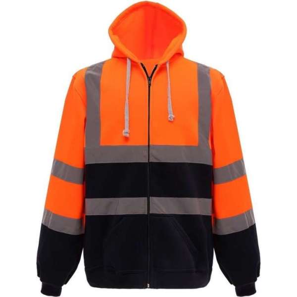 RWS vest, met rits en capuchon, S t/m 3XL XXL Marineblauw/Oranje RWS vest, met rits en capuchon, S t/m 3XL XXL Marineblauw/Oranje