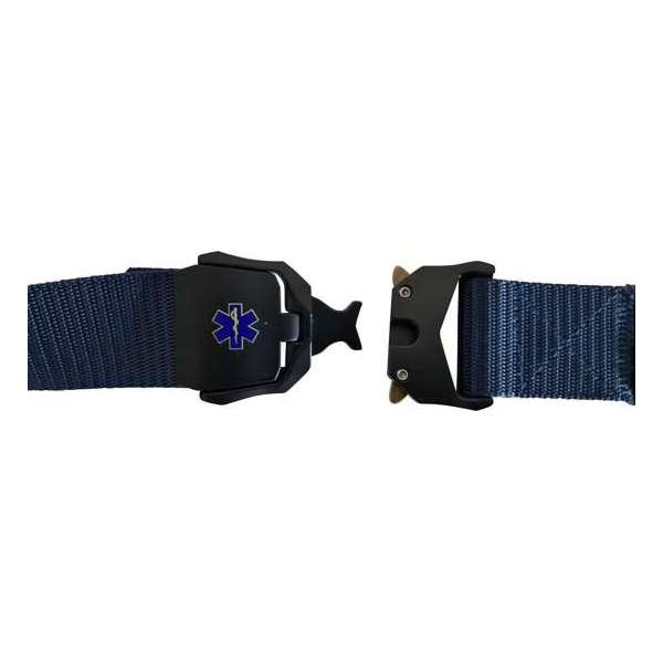 Interventieriem ‘Militair COBRA’ kleur BLAUW met blauwe Star of Life bedrukt Interventieriem ‘Militair COBRA’ kleur BLAUW met blauwe Star of Life bedrukt