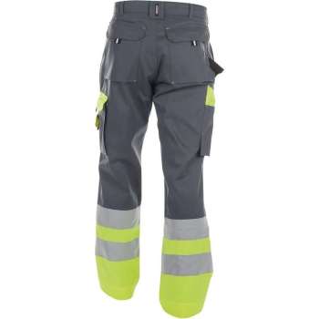 Dassy Omaha Hoge zichtbaarheidsbroek 200620 (300 g/m2) - binnenbeenlengte Standaard (81-86 cm) - Cementgrijs/Fluogeel - 50