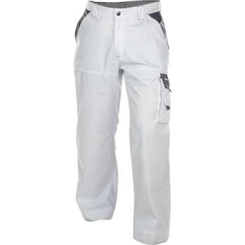 Dassy Nashville Tweekleurige werkbroek 200658 - binnenbeenlengte Standaard (81-86 cm) - Wit/Cementgrijs - 60