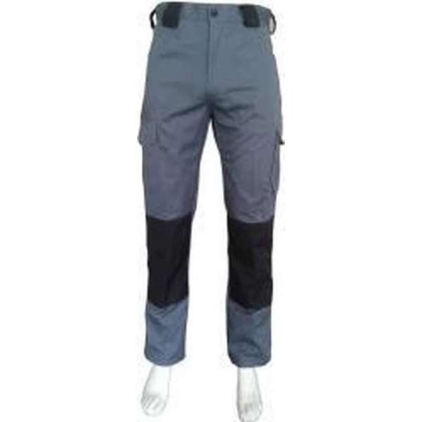 Yoworkwear Werkbroek katoen/polyester grijs-zwart maat 54 Yoworkwear Werkbroek katoen/polyester grijs-zwart maat 54