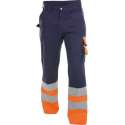 Dassy Omaha Hoge zichtbaarheidsbroek 200620 (300 g/m2) - binnenbeenlengte Plus (87-92 cm) - Marineblauw/Fluo-Oranje - 56