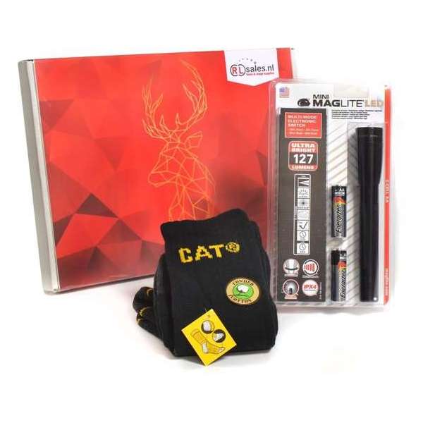 CAT & Maglite Cadeaubox - Maglite LED zaklamp en CAT Sokken CAT & Maglite Cadeaubox - Maglite LED zaklamp en CAT Sokken