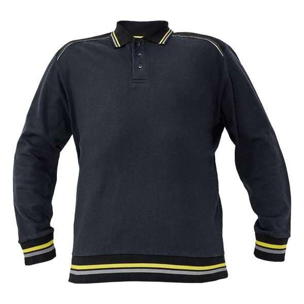 Knoxfield Polo-Sweater antraciet/geel 2XL Knoxfield Polo-Sweater antraciet/geel 2XL