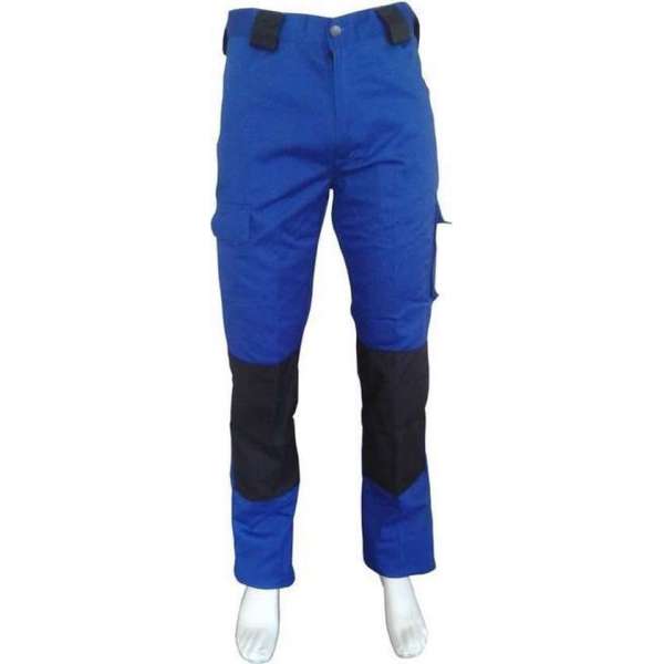 Yoworkwear Werkbroek katoen/polyester korenblauw-zwart maat 48 Yoworkwear Werkbroek katoen/polyester korenblauw-zwart maat 48