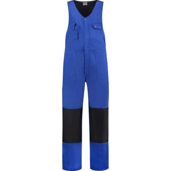 EM Workwear Bodybroek katoen/polyester korenblauw-zwart maat 64 EM Workwear Bodybroek katoen/polyester korenblauw-zwart maat 64