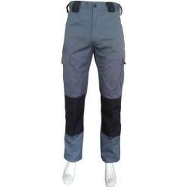 Yoworkwear Werkbroek katoen/polyester grijs-zwart maat 46 Yoworkwear Werkbroek katoen/polyester grijs-zwart maat 46