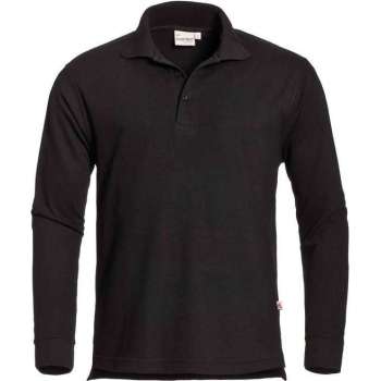 Santino Matt Polo-shirt lange mouwen - Zwart - L