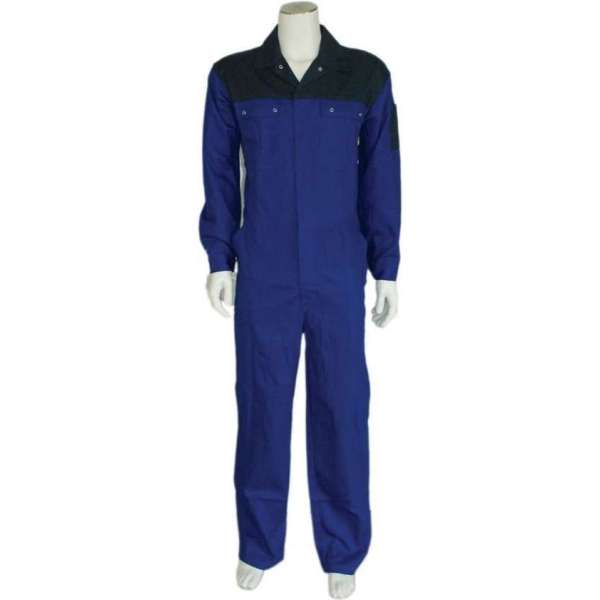 Yoworkwear Overall 100% katoen 2-kleurig korenblauw-navy maat 57 Yoworkwear Overall 100% katoen 2-kleurig korenblauw-navy maat 57