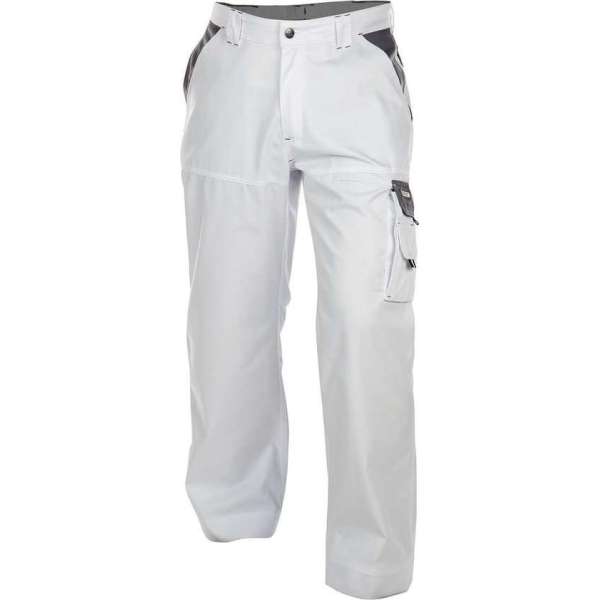 Dassy Nashville Tweekleurige werkbroek 200658 - binnenbeenlengte Standaard (81-86 cm) - Wit/Cementgrijs - 58