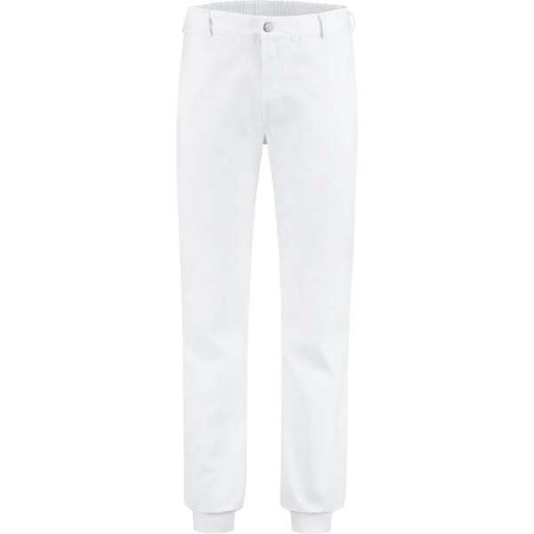 EM Workwear Foodbroek polyester/katoen met manchetten wit maat 46 EM Workwear Foodbroek polyester/katoen met manchetten wit maat 46
