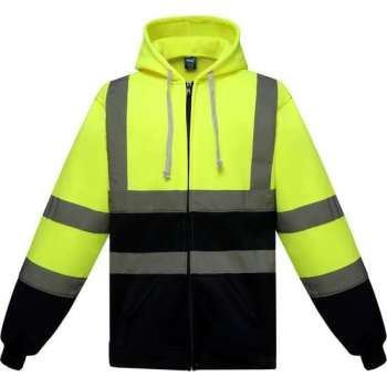 RWS vest, met rits en capuchon, S t/m 3XL L Geel/Marineblauw