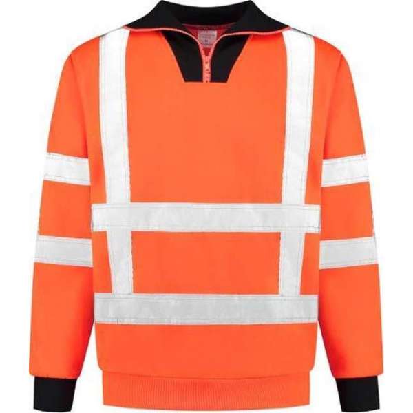 EM Traffic Zip sweater met col RWS - Fluor oranje - maat L EM Traffic Zip sweater met col RWS - Fluor oranje - maat L