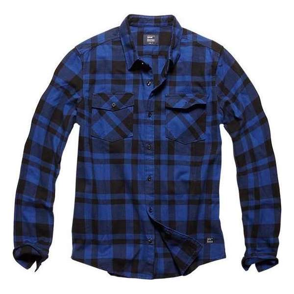 Vintage Industries Austin Shirt Blue Check Heren Vintage Industries Austin Shirt Blue Check Heren