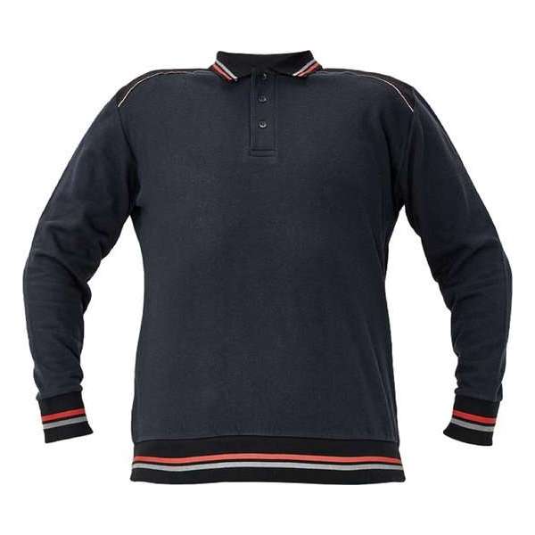 Knoxfield Polo-Sweater antraciet/rood L Knoxfield Polo-Sweater antraciet/rood L