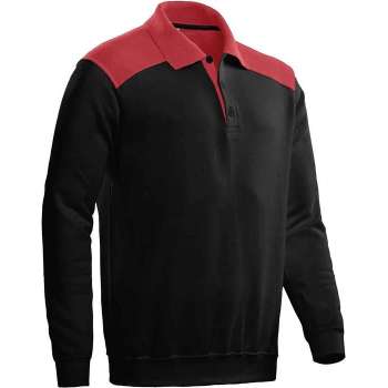 Santino Tesla 2color Polo-sweater (280g/m2) - Zwart | Rood - XXL