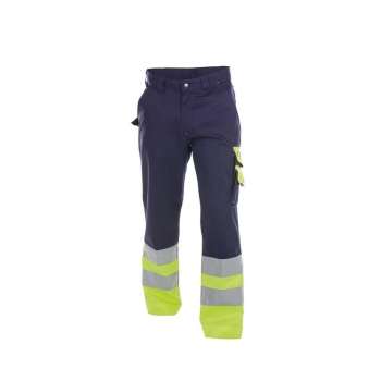 Dassy Omaha Hoge zichtbaarheidsbroek 200620 (300 g/m2) - binnenbeenlengte Standaard (81-86 cm) - Cementgrijs/Fluogeel - 58