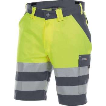 Dassy Venna Hoge zichtbaarheidsshort 250030 - Cementgrijs/Fluogeel - 48