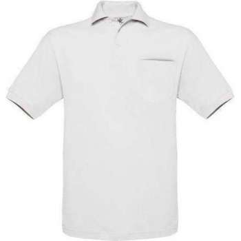 Polo B&C Safran Pocket Kleur Ash Maat M (onbedrukt - 2 stuks)